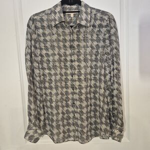 Electra Silk Blouse  Size 8 Office Interview Wear  Black Gold